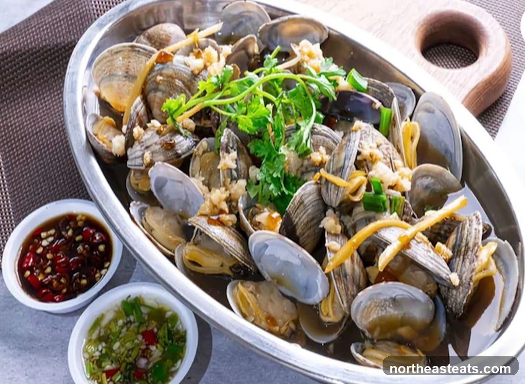 Steamed Clams with Garlic and Ginger