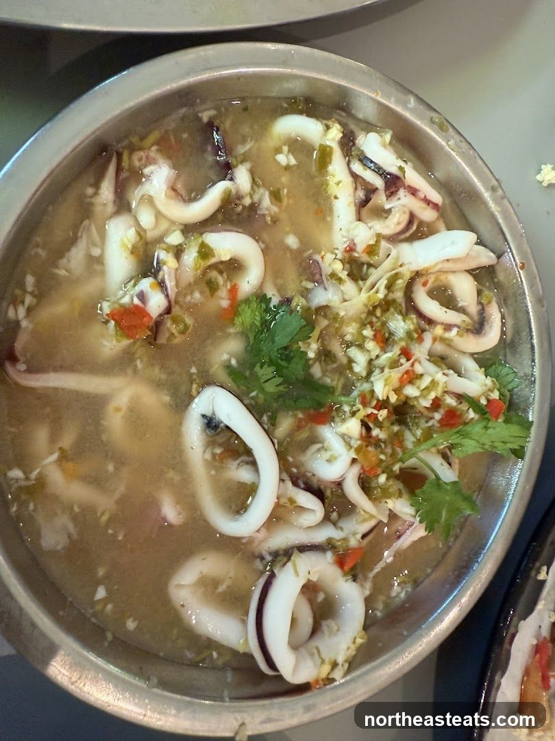 Steamed Squid with Lime and Chili