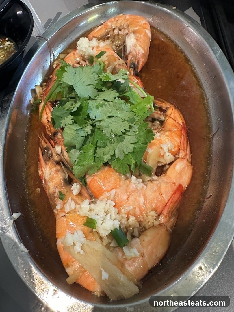Steamed Prawns with Garlic and Ginger
