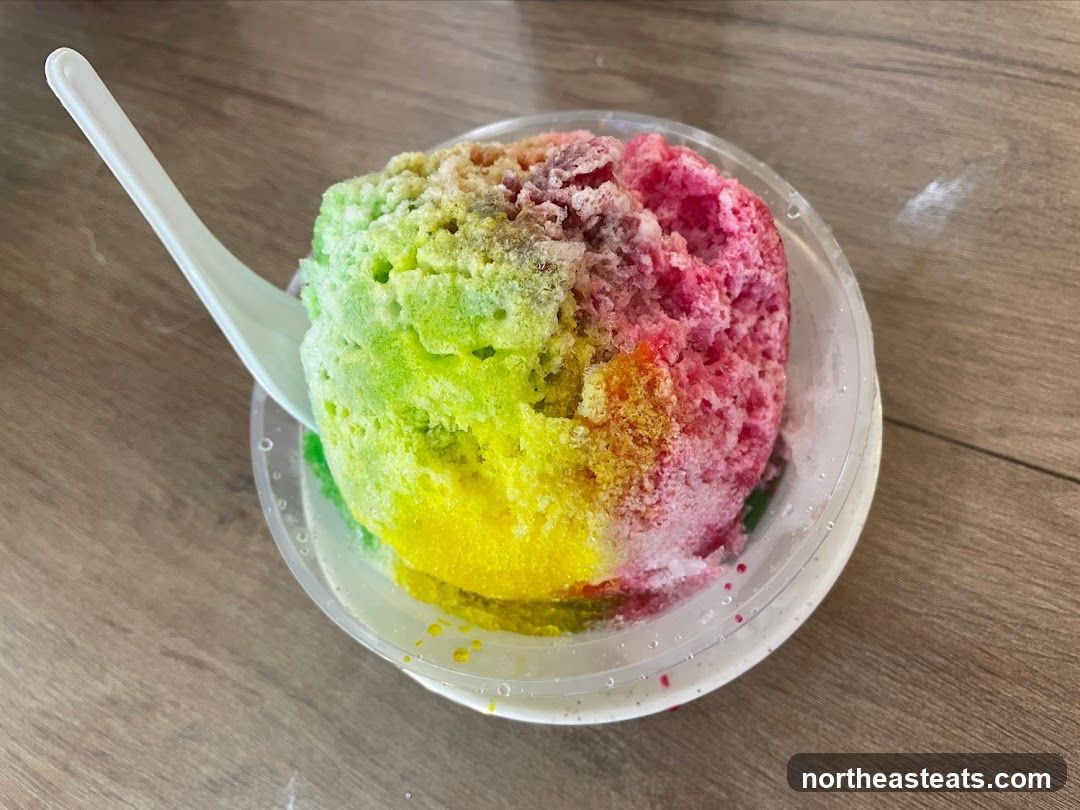 Colorful Shaved Ice Dessert