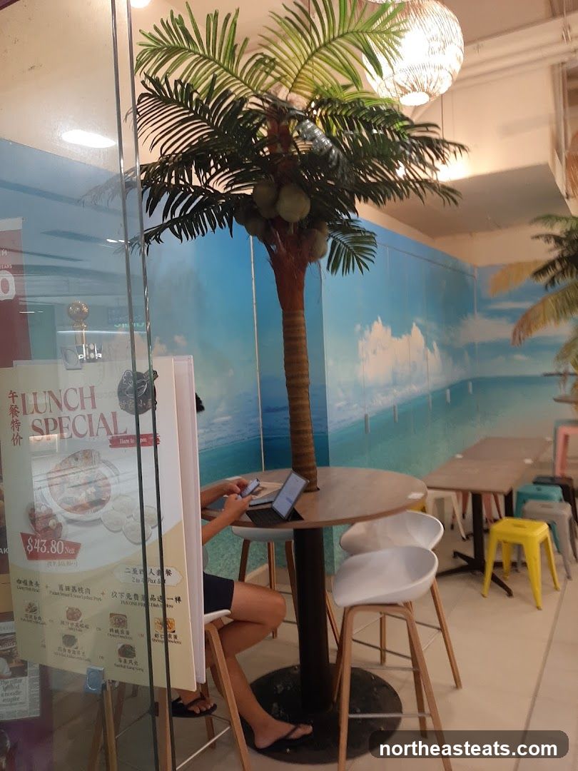 Restaurant Interior with Tropical Decor