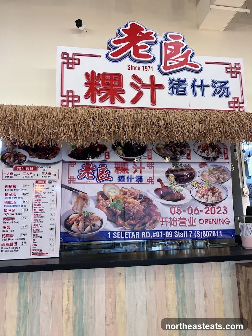 Food stall sign with menu