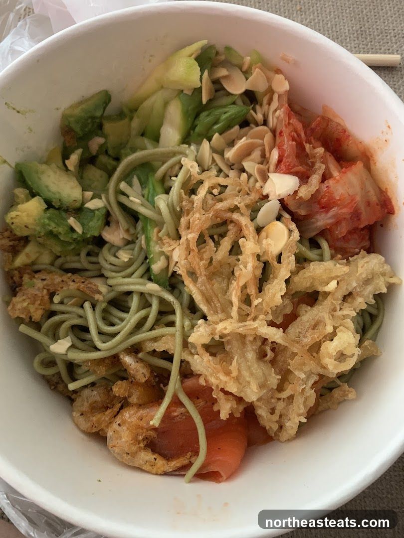 Noodle Bowl with Salmon and Avocado