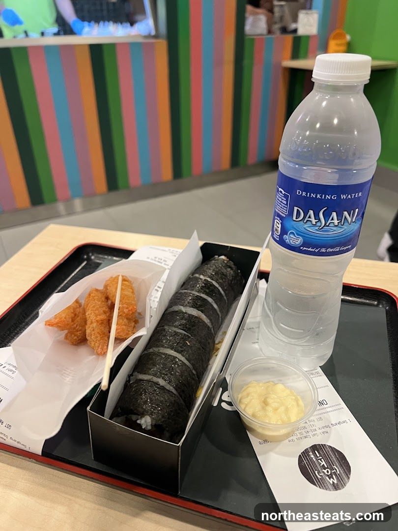 Kimbap and Fried Shrimp