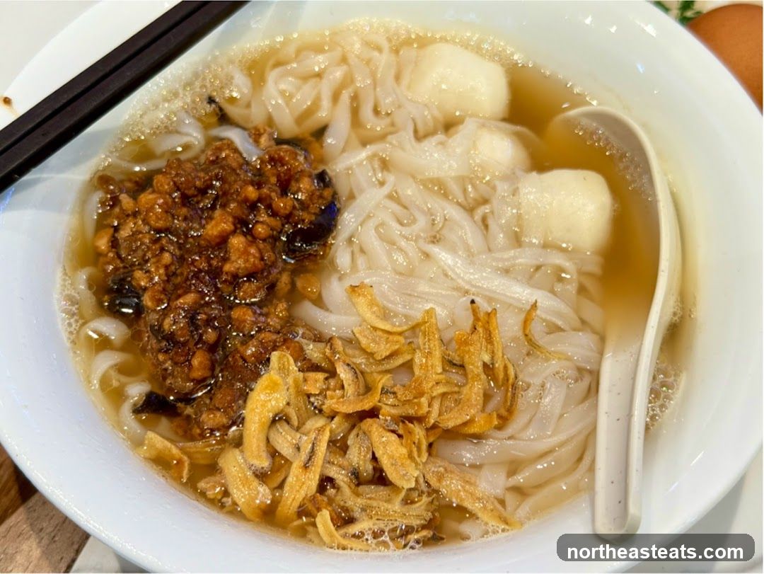 Noodle Soup with Fish Balls and Minced Meat