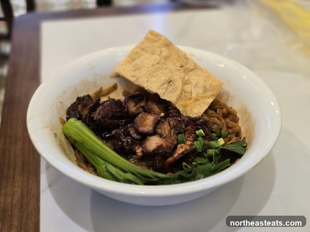 Noodles with Char Siu and Wonton Crisp