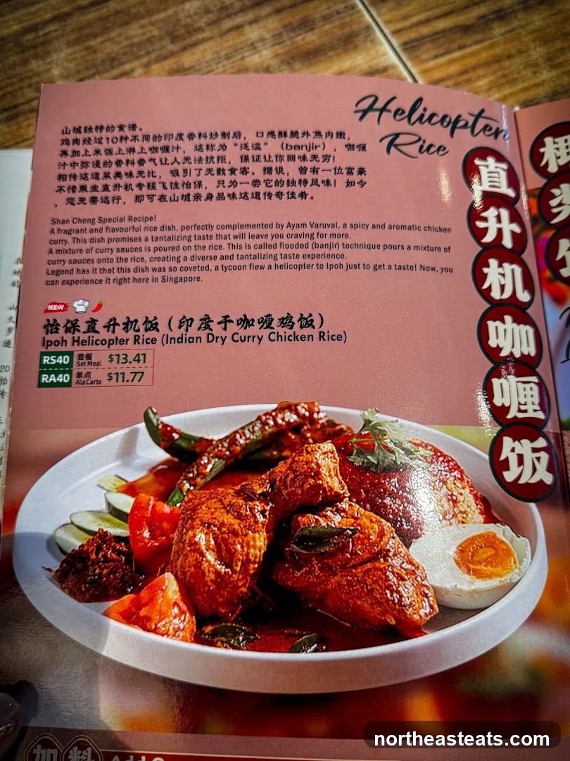 Ipoh Helicopter Rice (Indian Dry Curry Chicken Rice)