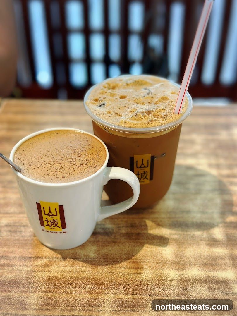 Two drinks with logo