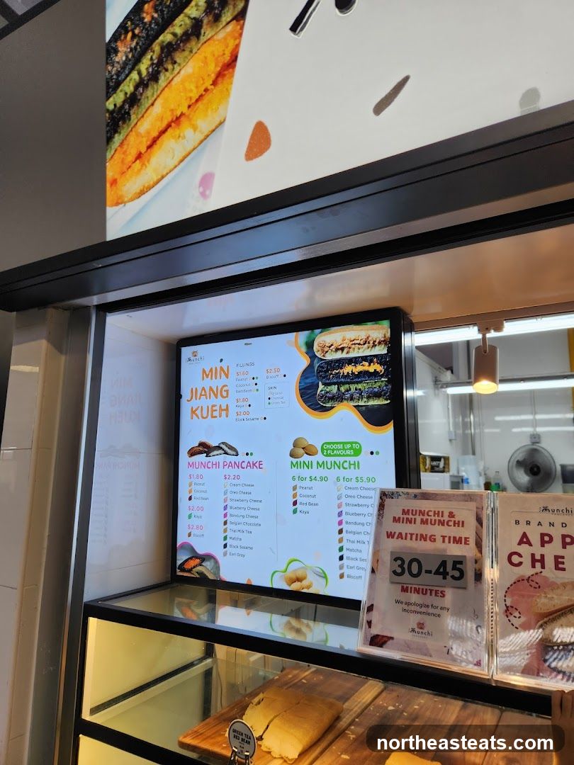 Menu board with food items and prices