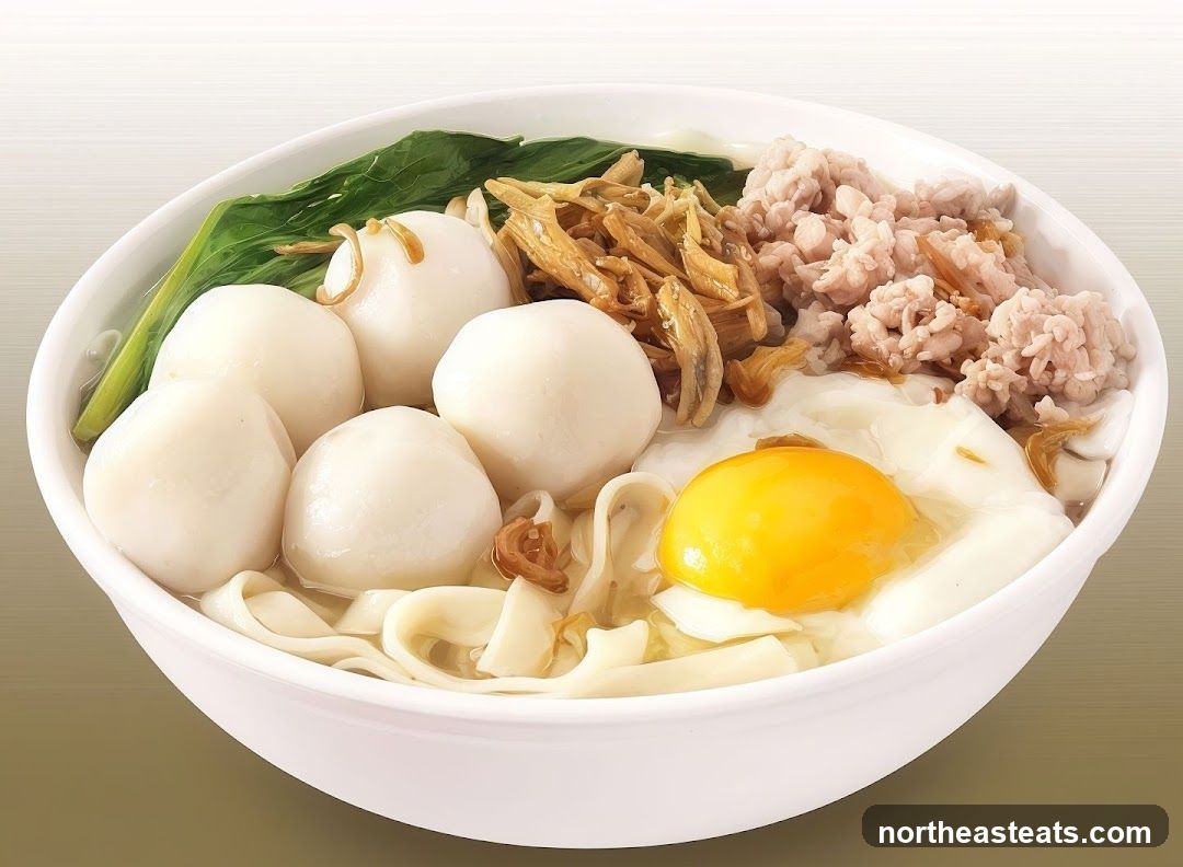 Noodle Soup with Fish Balls and Egg