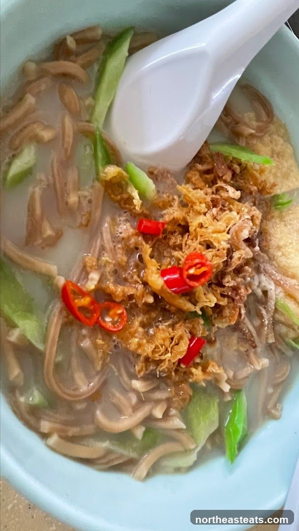 Noodle Soup with Chili and Fried Shallots