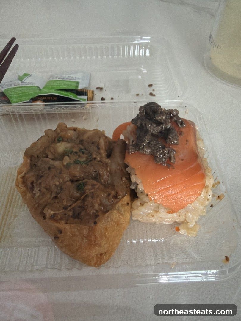 Inari Sushi and Salmon Nigiri
