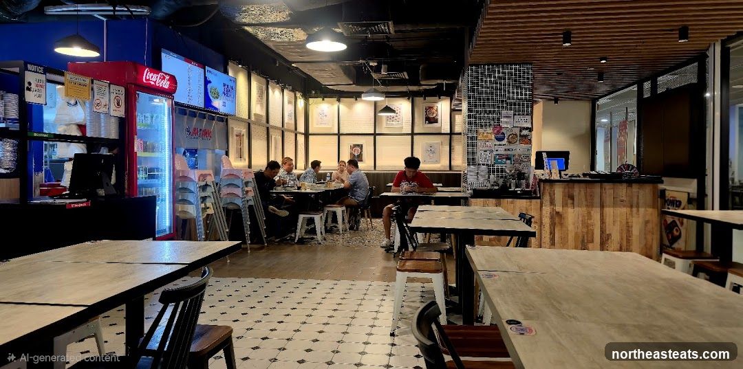 Restaurant Interior with Dining Tables and Booths