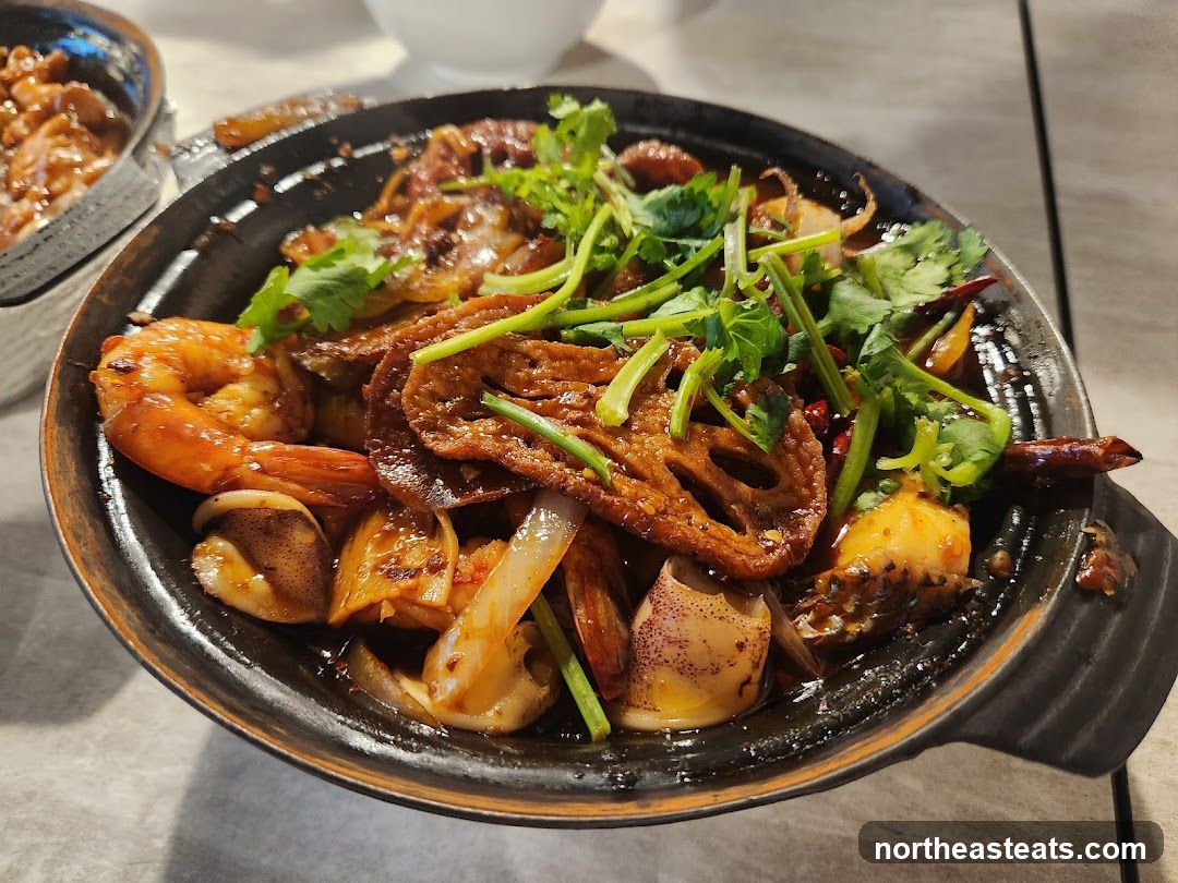 Spicy Seafood and Lotus Root Dish