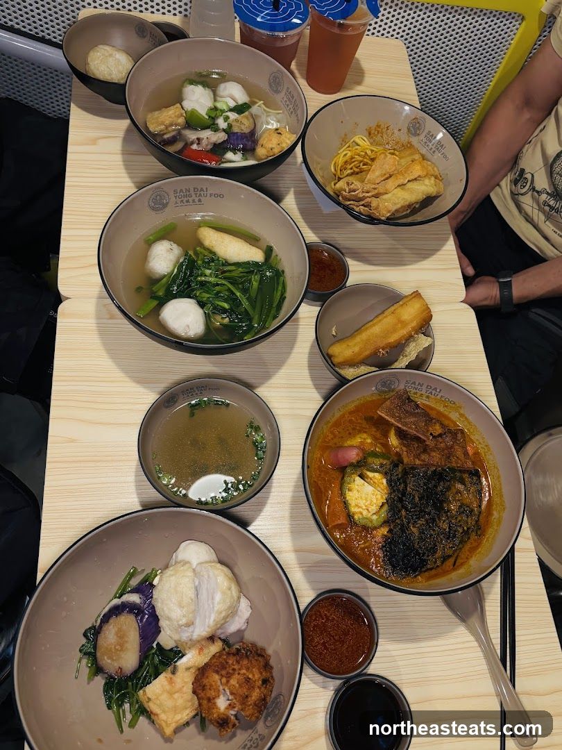 Various dishes on a table