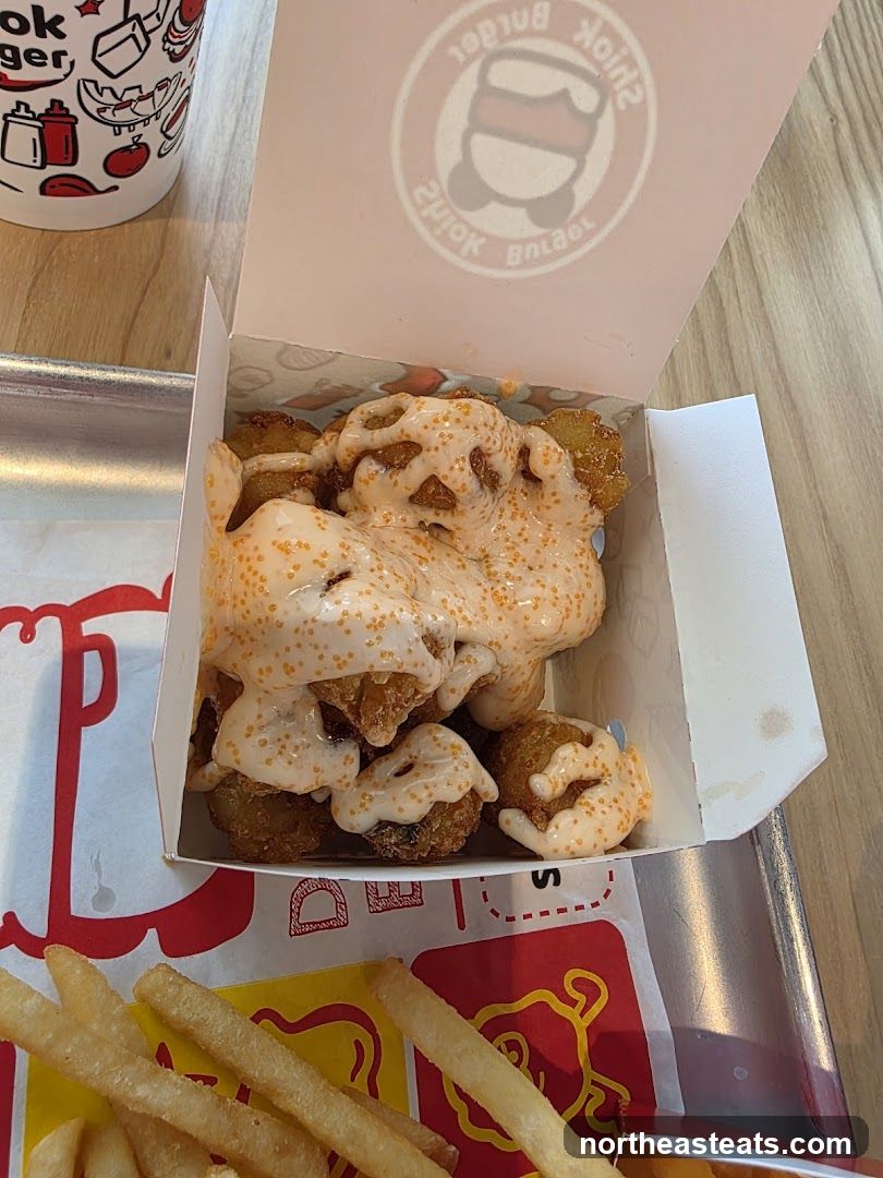 Fried Bites with Sauce and Fries
