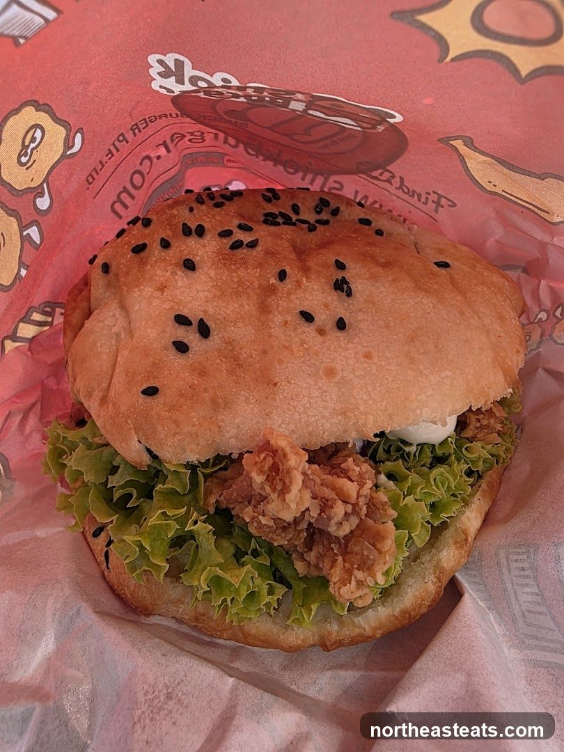 Burger in wrapper