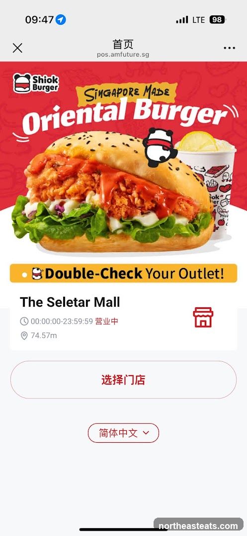 Shiok Burger Oriental Burger Advertisement