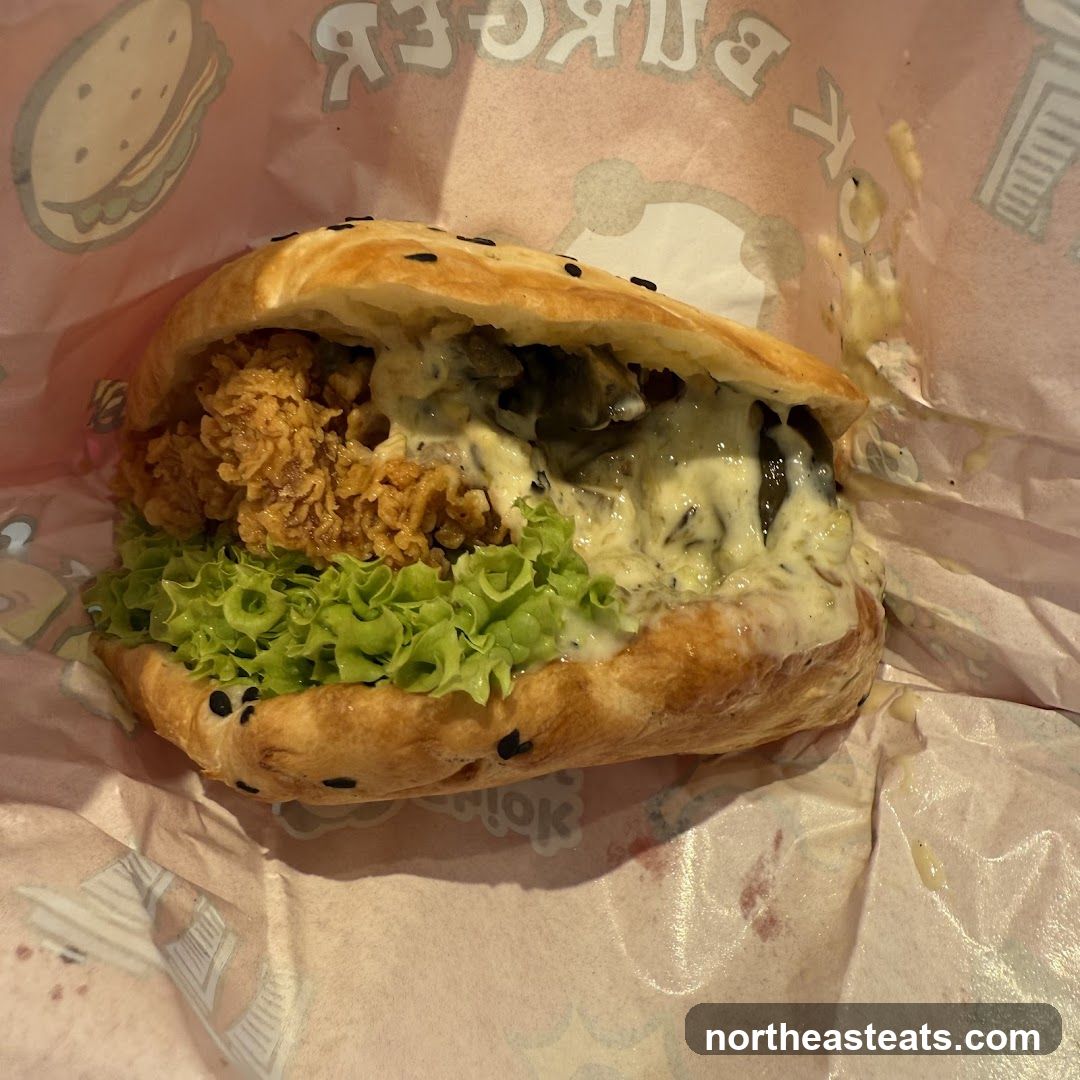 Burger with lettuce and sauce
