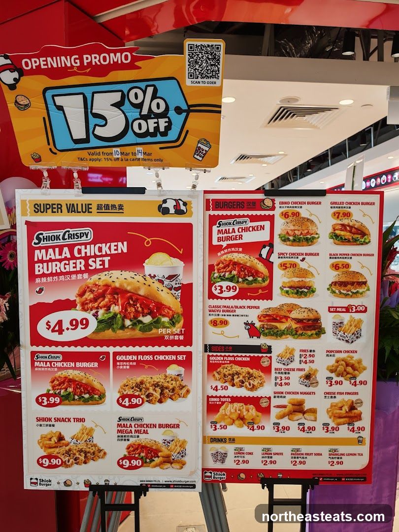 Shiok Crispy Burger Menu