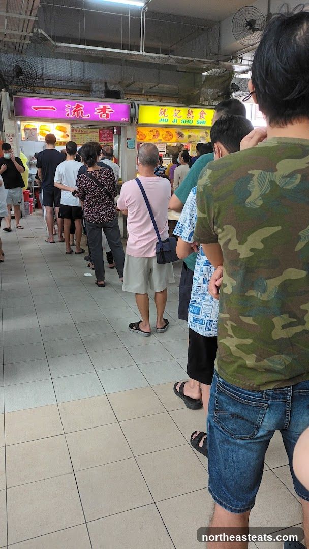 Food Stalls with Customers in Line
