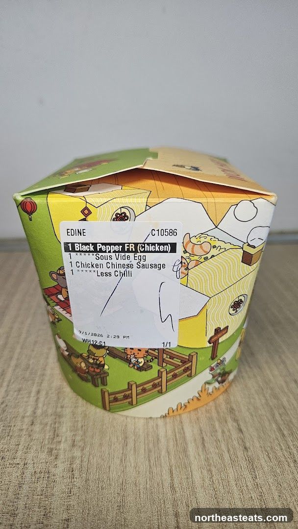 Food container with label