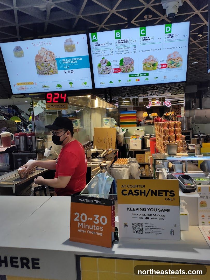 Food counter with digital menu