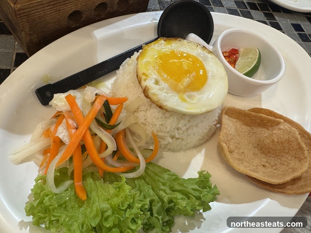 Rice with Fried Egg and Pickled Vegetables