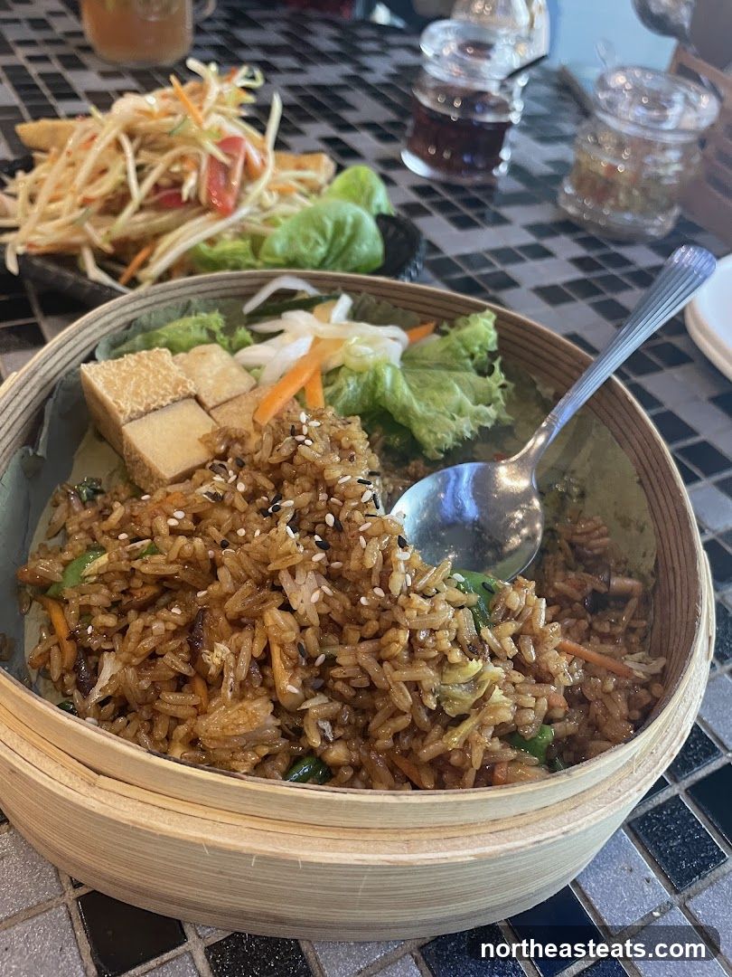 Fried Rice with Tofu and Salad