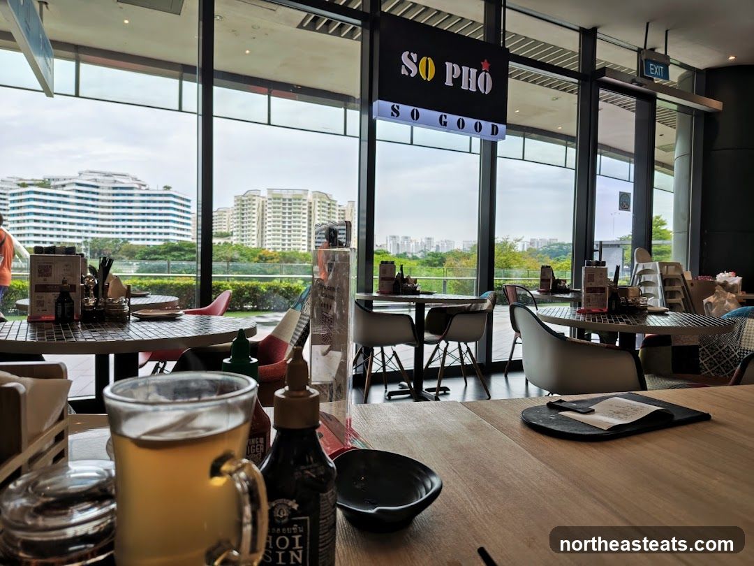 Restaurant Interior with City View