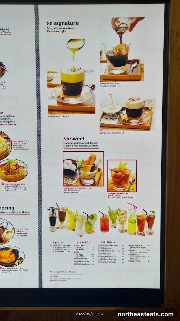 SO Signature & SO Sweet Menu