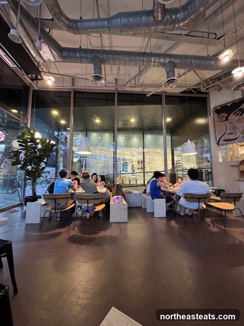 Diners at a Modern Cafe