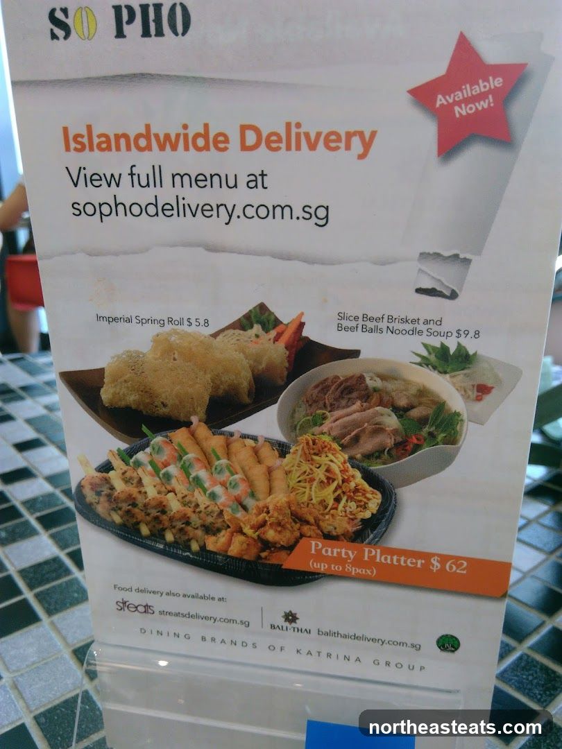 So Pho Delivery Menu