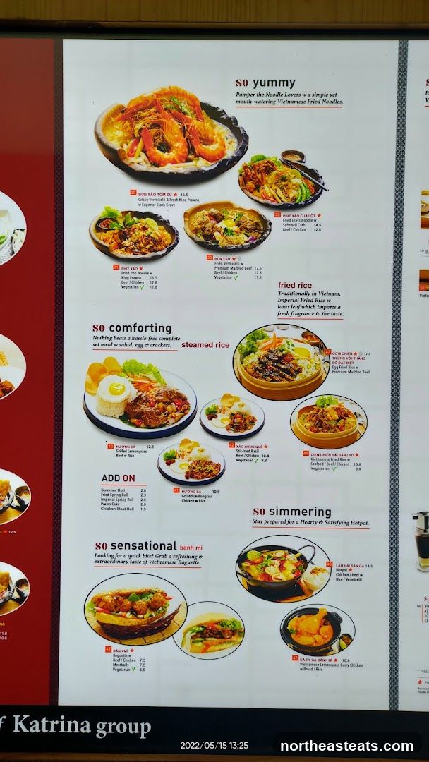 Vietnamese Fried Noodles, Steamed Rice, Fried Rice, Banh Mi, and Hotpot Menu
