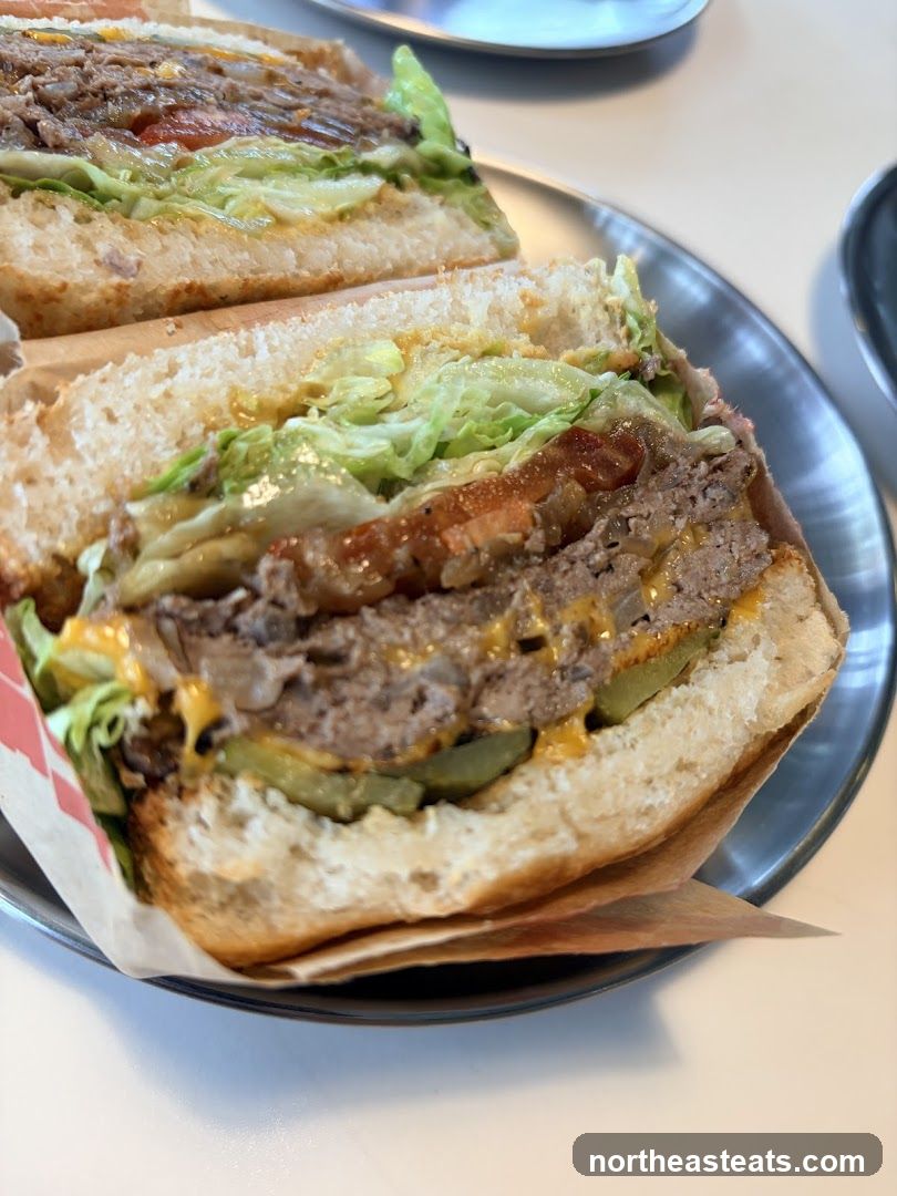 Close-up of a hearty sandwich