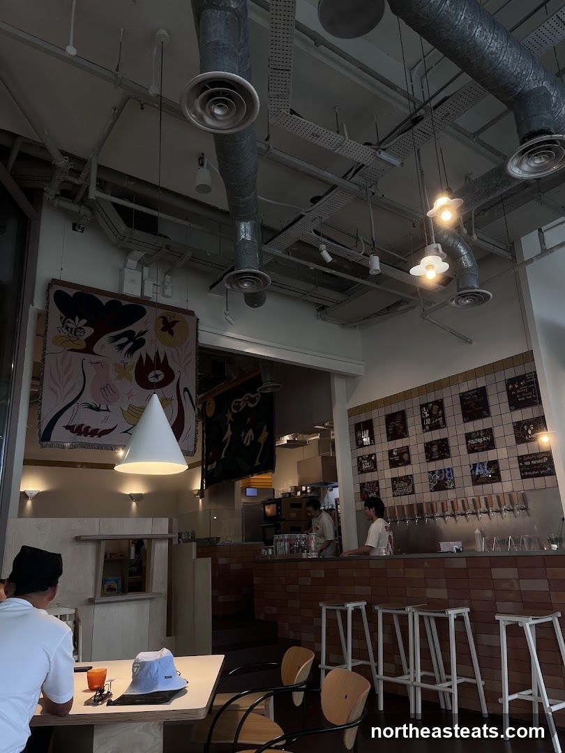 Interior of a restaurant with a bar