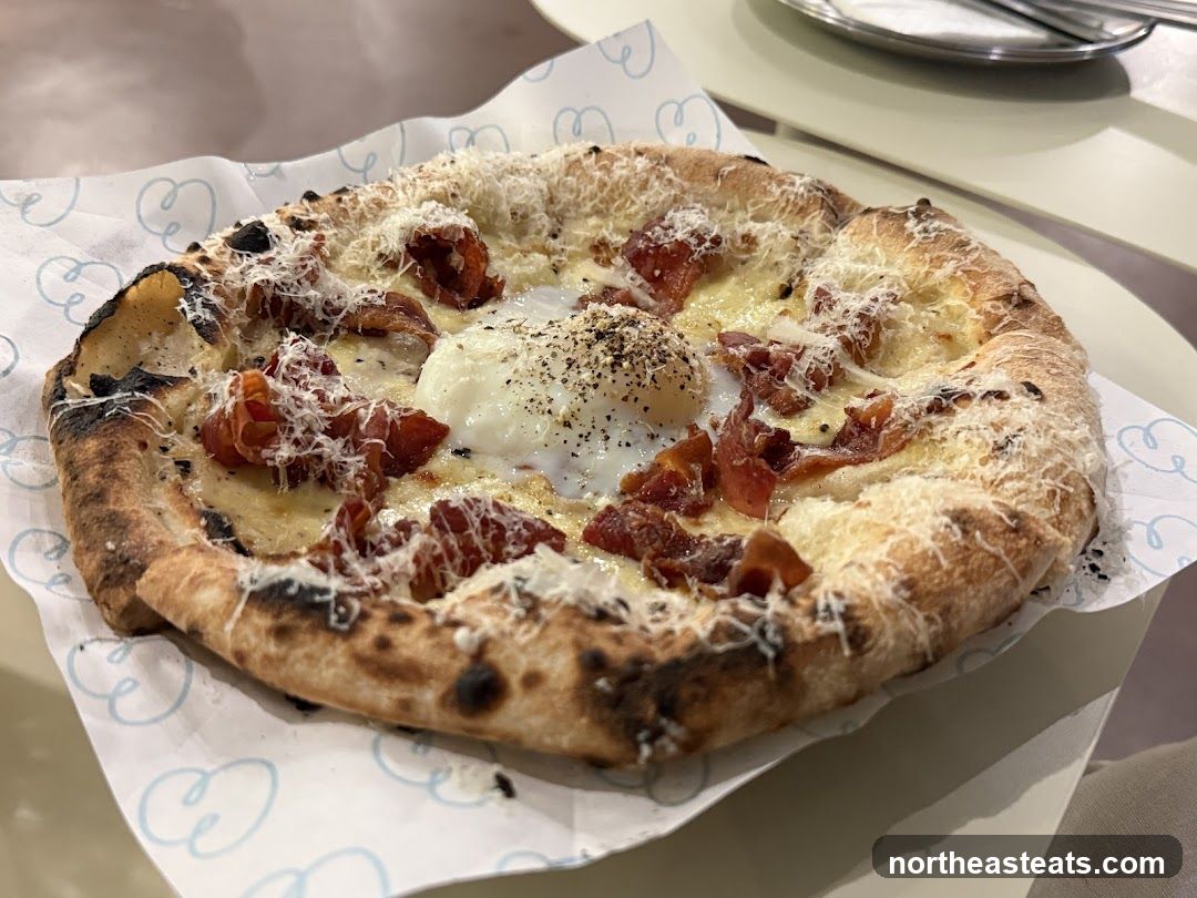 Pizza with Egg and Bacon