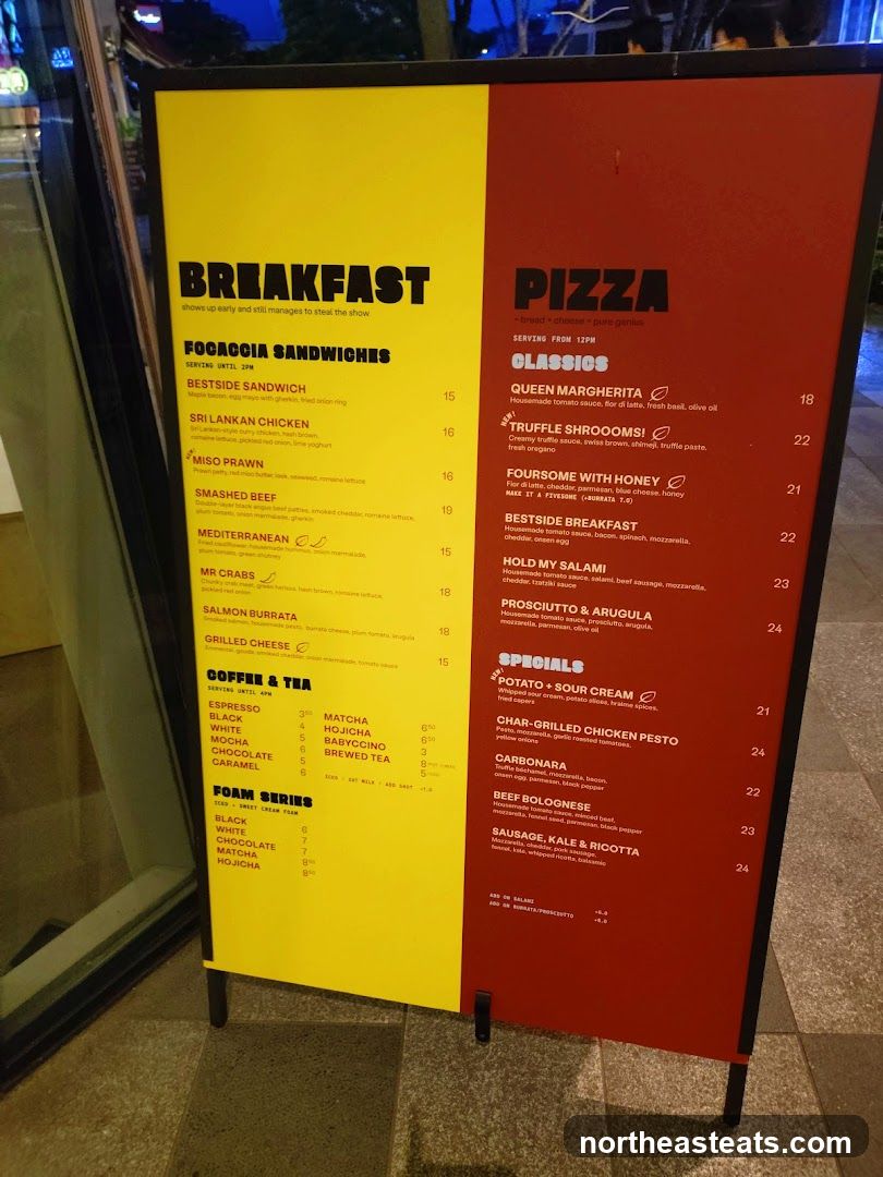 Breakfast and Pizza Menu