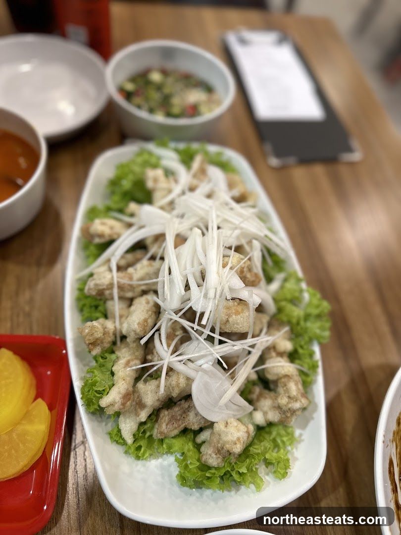 Fried Chicken with Onion and Lettuce