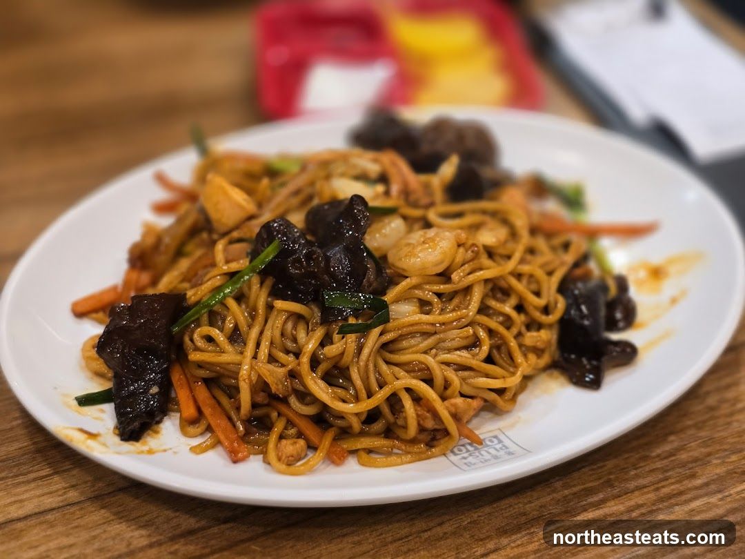 Noodles with Shrimp and Mushrooms