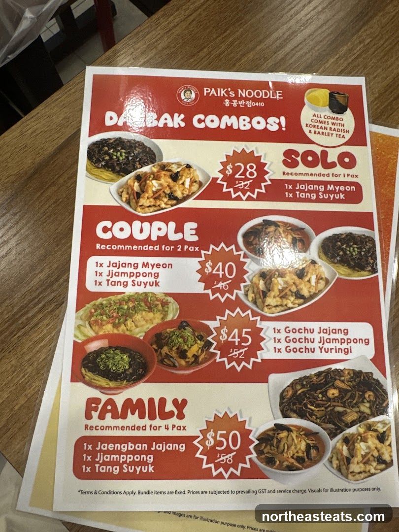 Paik's Noodle Dabak Combos