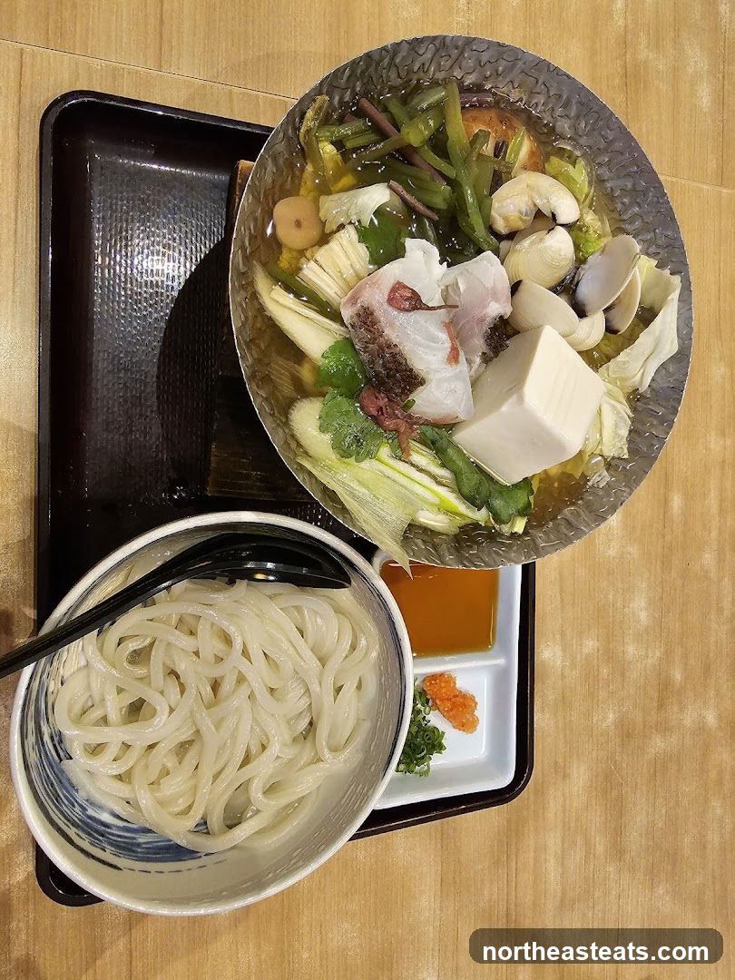 Udon Noodle Soup with Fish and Tofu