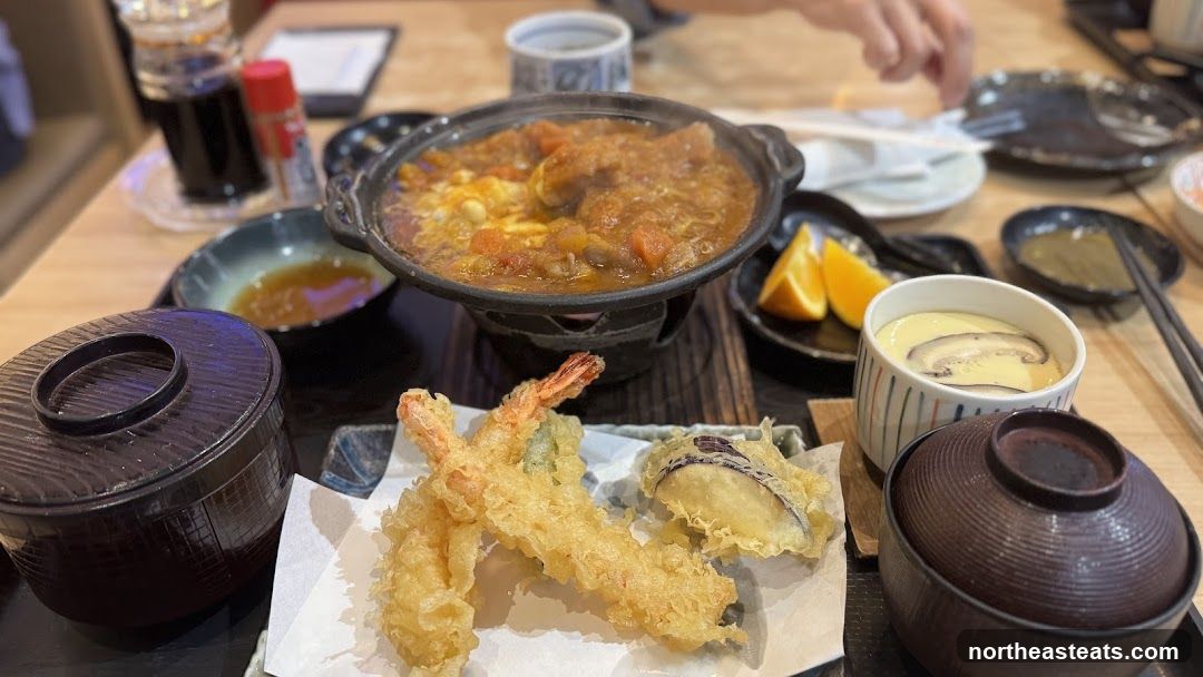 Japanese Meal with Tempura and Hot Pot