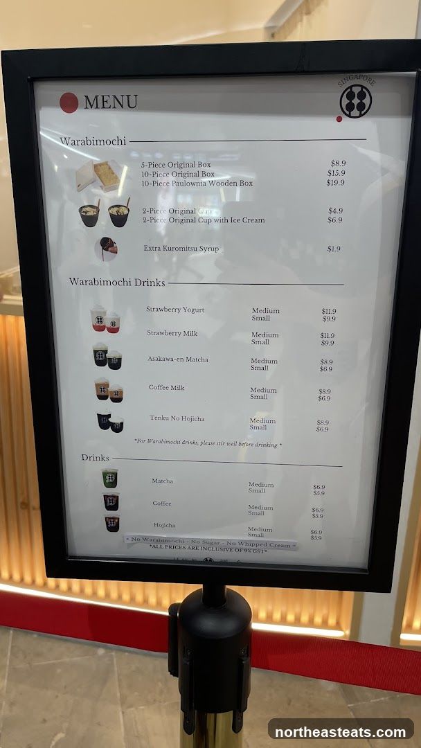 Warabimochi Menu