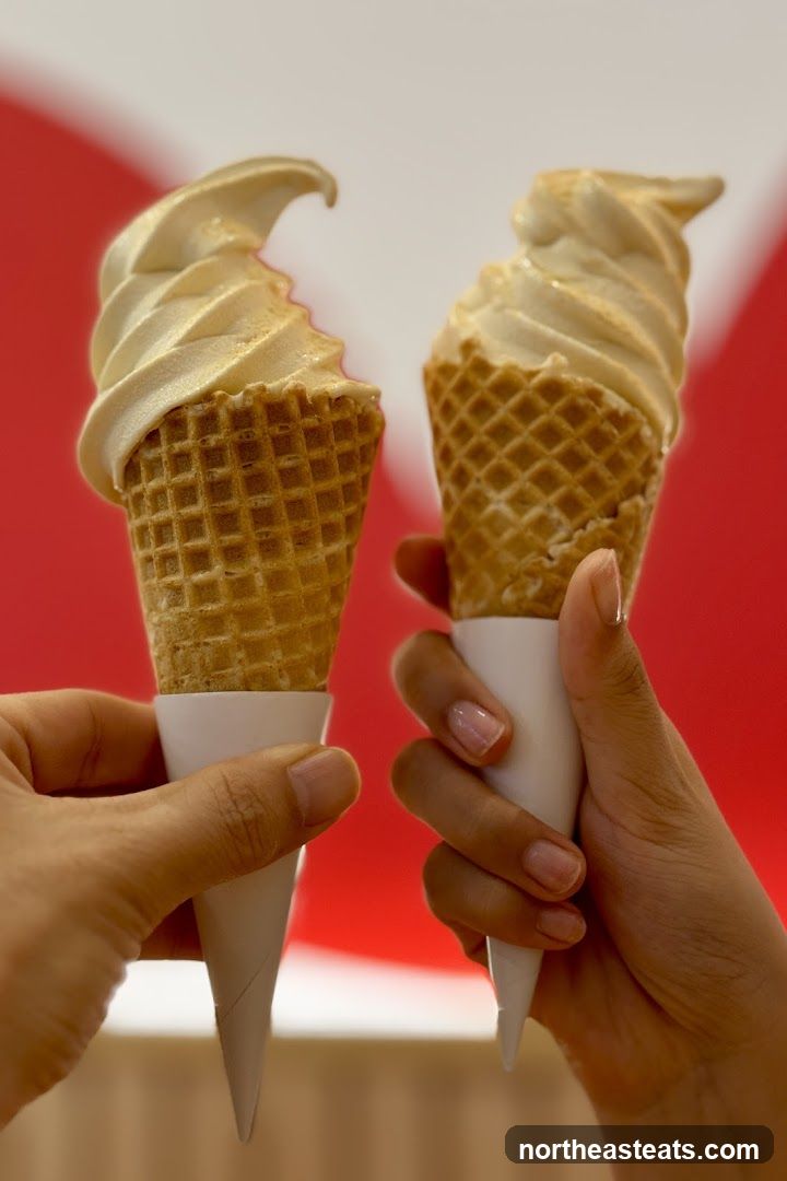 Two Soft Serve Ice Cream Cones