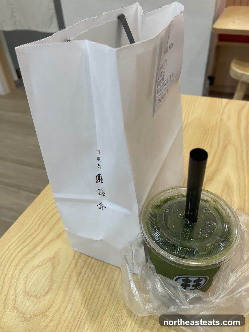 Matcha Drink and Paper Bag