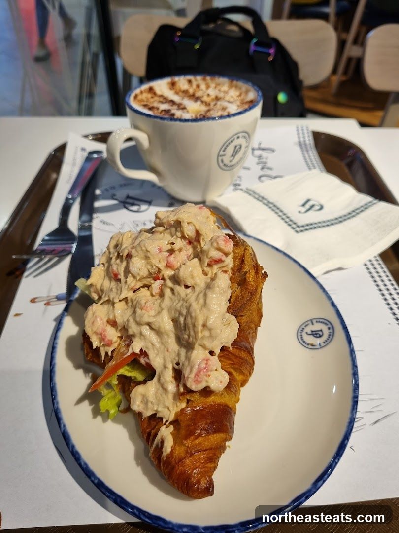 Croissant Sandwich and Coffee