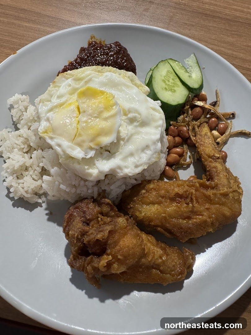 Nasi Lemak with Fried Chicken