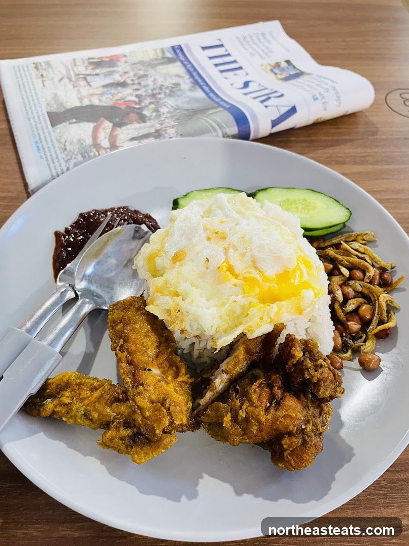 Nasi Lemak with Fried Chicken