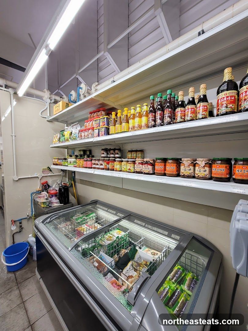 Grocery Store Shelves and Freezer